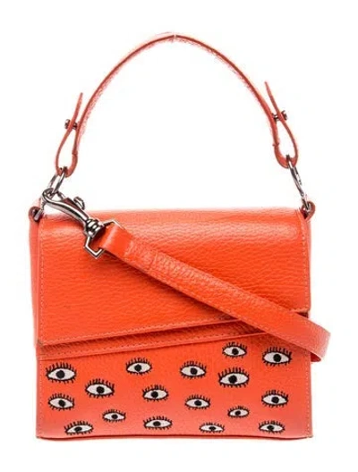 Pre-owned Min & Mon Leather Top Handle Bag In Orange