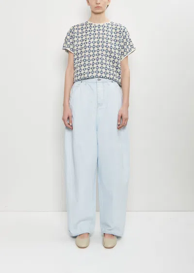 Minä Perhonen Always Cotton Linen Wide Denim In Light Blue