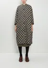 Minä Perhonen Cheerful Collarless Cotton Wool Coat In Green