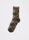 Minä Perhonen Cheerful Short Stretch Cotton Socks In Brown