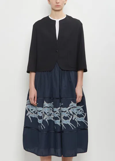 Minä Perhonen Deep Shadow Wool Jacket In Black