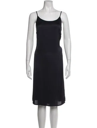 Pre-owned Minä Perhonen Scoop Neck Midi Length Dress In Blue