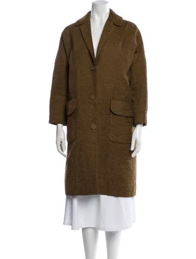 Pre-owned Minä Perhonen Silk Coat In Brown