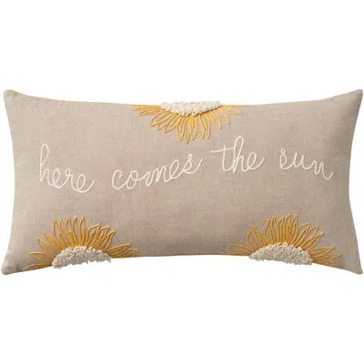 Mina Victory 100% Cotton Lumbar Rectangular Pillow Cover In Natural