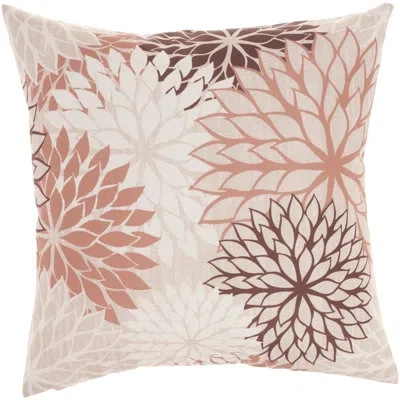 Mina Victory Aloha Tropical Floral Indoor/outdoor Throw Pillows In Beige