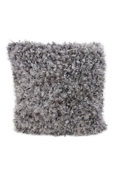 Mina Victory 'boa' Shag Pillow In Gray