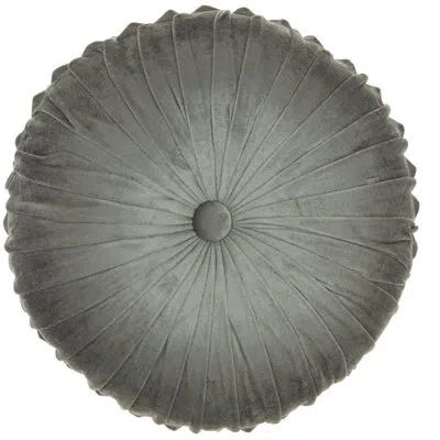 Mina Victory Buttons Velvet Throw Pillow In Charcoal