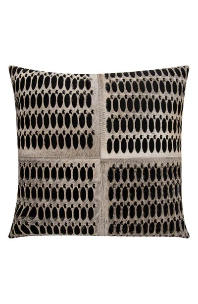 Mina Victory Calf Hair Accent Pillow In Gray