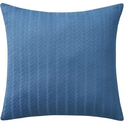Mina Victory Ee255-018018 100% Cotton Throw Square Pillow Cover In Blue