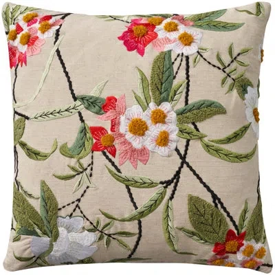 Mina Victory Embroidered Pillow Cover In Multicolor