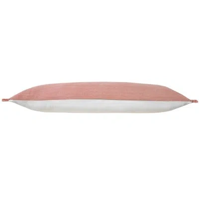 Mina Victory Everyday Solid Color Fringed 100% Cotton Decorative Throw Pillow In Pink