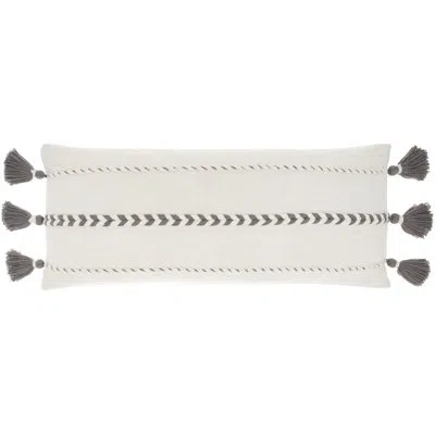 Mina Victory Life Styles Rectangular Cotton Pillow Cover & Insert In Gray
