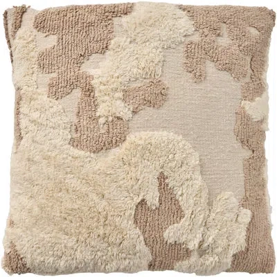 Mina Victory Lifestyle Rc039 Rc039 18" X 18" Beige Indoor Throw Pillow