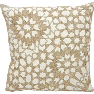 Mina Victory Linen Throw Pillow In Ivory