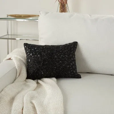 Mina Victory Luminescence Rectangular Pillow Cover And Insert In Black