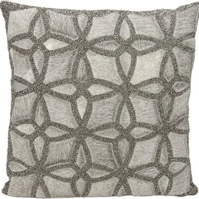 Mina Victory Natural Hide Twinkle Throw Pillow In Gray Pewter