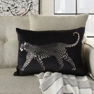 Mina Victory Rectangular Cotton Pillow Cover & Insert In Black