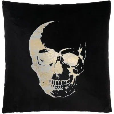 Mina Victory Square Cotton Pillow Cover & Insert In Black