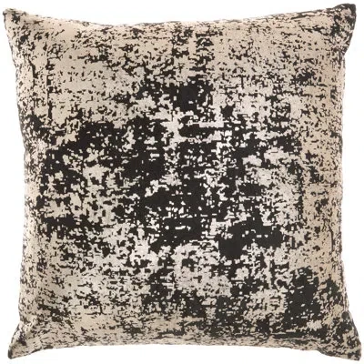 Mina Victory Square Pillow Cover & Insert In Black,rose Gold