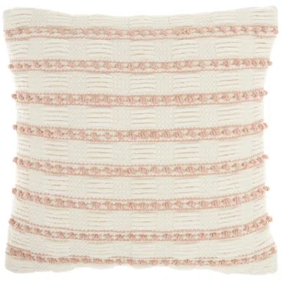 Mina Victory Square Pillow Cover & Insert In Blush Pink