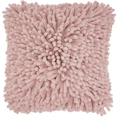 Mina Victory Square Pillow Cover & Insert In Rose Pink