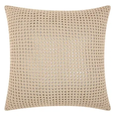 Mina Victory Square Pillow Cover & Insert In White,silver