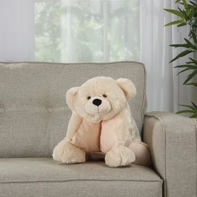 Mina Victory Stuffed Bear Throw Pillow In Ivory