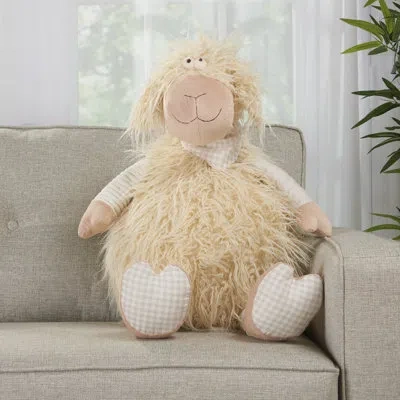Mina Victory Stuffed Lion Throw Pillow In Ivory