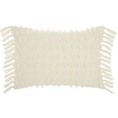 Mina Victory Tassel Detailed Throw Pillow In Cream