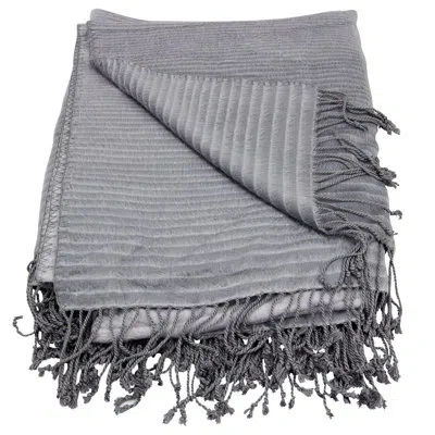 Mina Victory Throw Blanket In Steel Grey