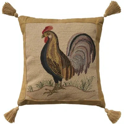 Mina Victory Vintage Pillow Beige Indoor Throw Pillow