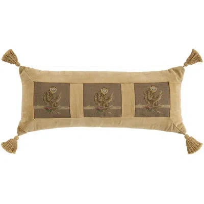 Mina Victory Vintage Pillow Monkey On Branch Taupe Indoor Throw Pillow