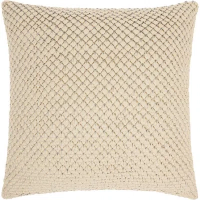 Mina Victory Woven Leather Throw Pillow In White
