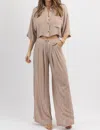 Minco Float On Collar Pant Set In Beige In Beige