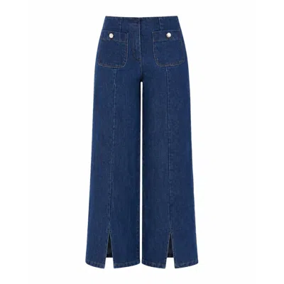 Mind Traveler Dark Blue Wide-leg Cristina Jeans