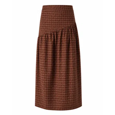 Mind Traveler Women's Beth Brown Checked Skirt