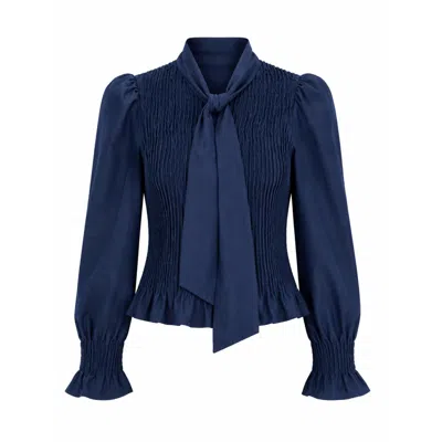 Mind Traveler Women's Blue Chia Denim Tie Blouse