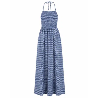 Mind Traveler Women's Blue Gina Navy Gingham Dress