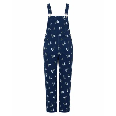 Mind Traveler Women's Blue Nina Navy Floral Dungarees