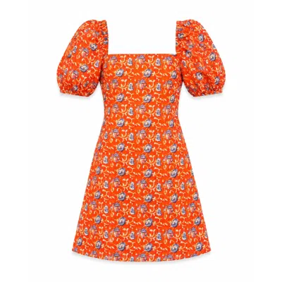 Mind Traveler Women's Bruna Red Lily Dress In Orange