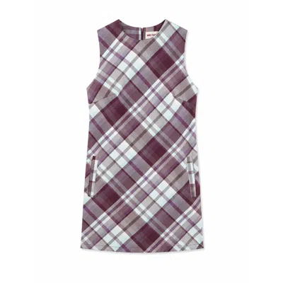 Mind Traveler Women's Burgundy Tartan Sleeveless Berta Mini Dress In Red