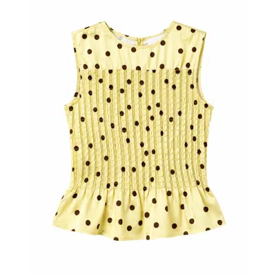 Mind Traveler Women's Cora Yellow Polka Dot Top