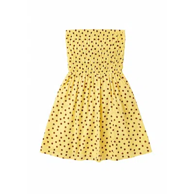 Mind Traveler Women's Emily Yellow Polka Dot Short Dress