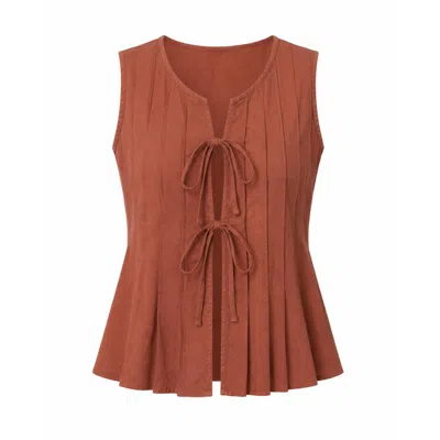 Mind Traveler Women's Gigi Brown Linen Top