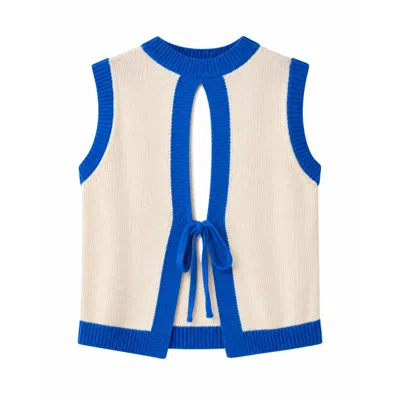 Mind Traveler Women's Laila White And Blue Top