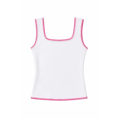 Mind Traveler Women's Miriam White And Pink Top