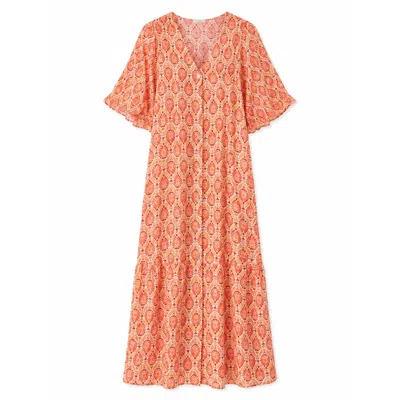 Mind Traveler Women's Orange Mica Burgundy Dress