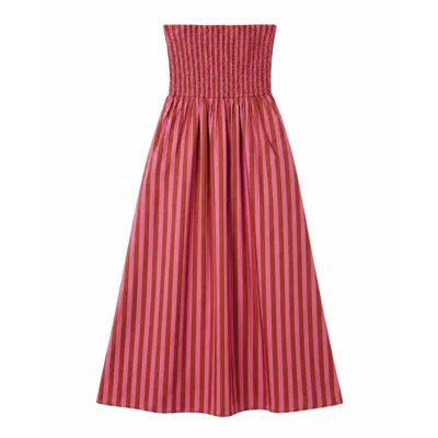Mind Traveler Women's Purple Emily Brown And Pink Striped Dress