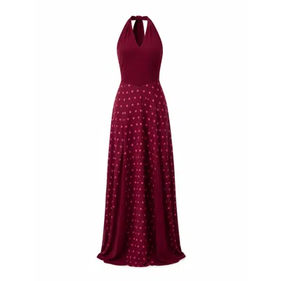 Mind Traveler Women's Red Kala Burgundy Polka Dot Dress