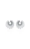 Mindi Mond 18k White Gold Pearl Diamond Spoke Earrings